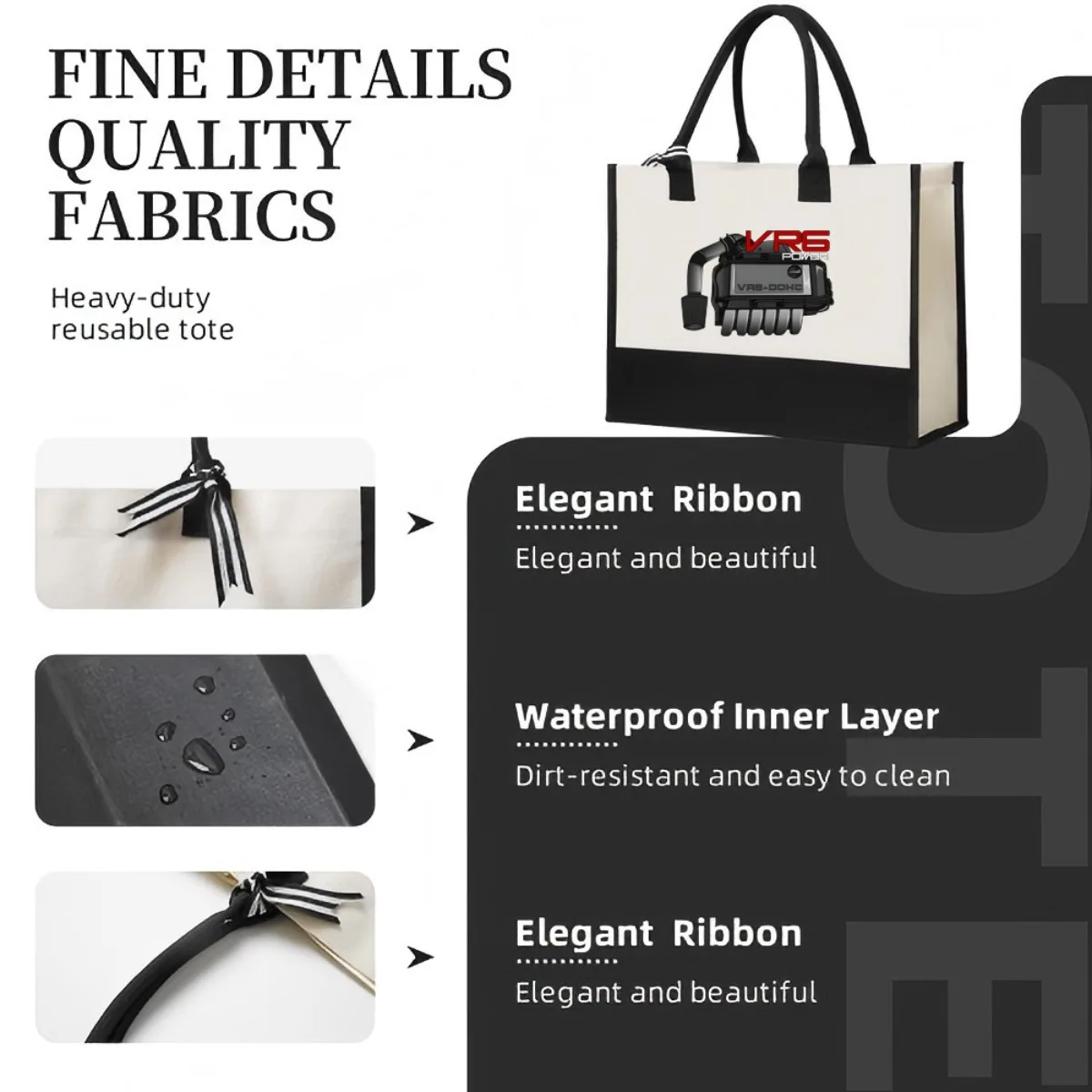 VR6 2026 جديد وصول موضة عملية واسعة قابلة لإعادة الاستخدام حمل حقيبة نمط طباعة 2 لهجة الثقيلة حقيبة كتف كبيرة ل أ