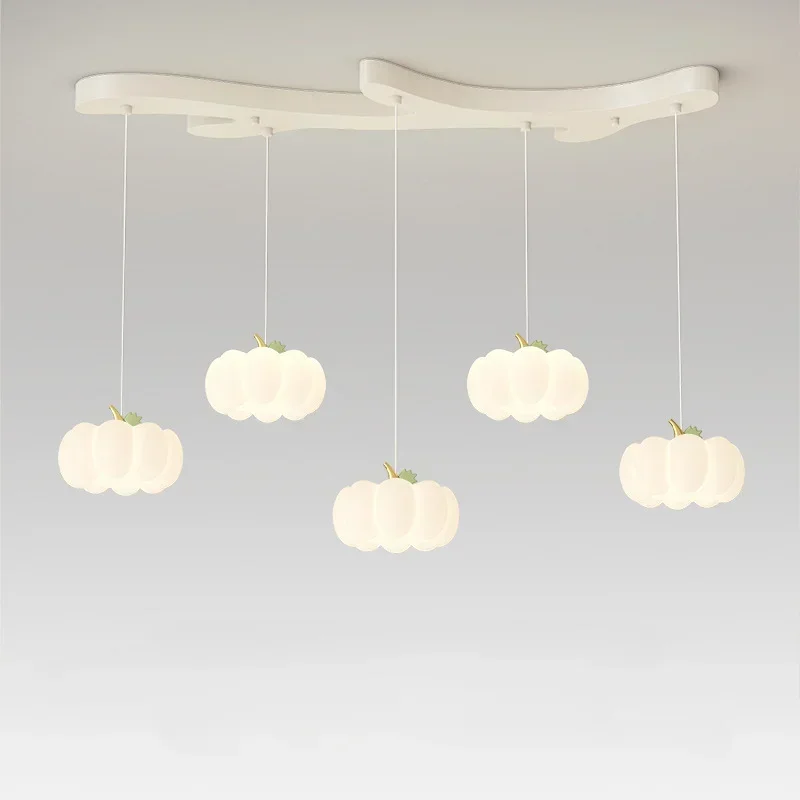

Nordic Simple Modern Cream Style Dining Room Living Room Pumpkin Chandelier