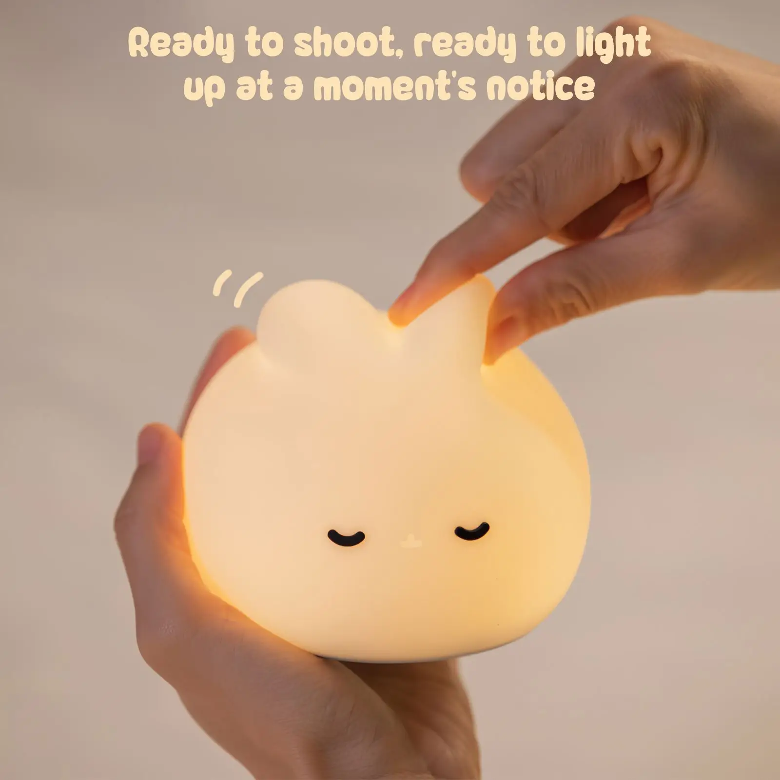 Led Silicone Night Light 3 Levels Adjustable USB Bedroom Bedside Cute Rabbit Lamp With Timing Function Night Lamp For Kids ​Gift