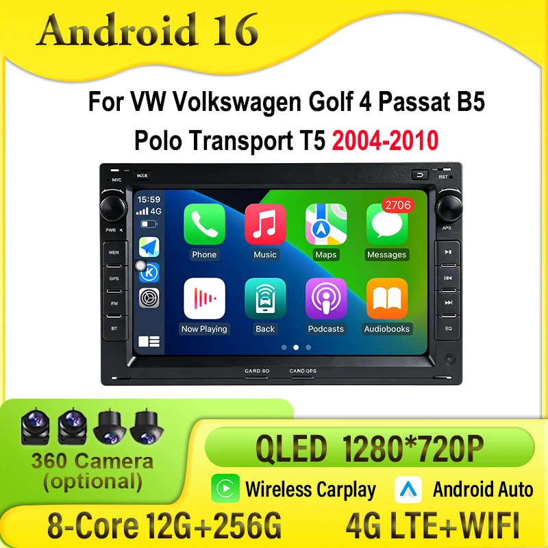 7‘’ Android Car Radio Player For VW Volkswagen Golf 4 Passat B5 Polo Transport T5 Auto Carplay GPS Multimedia Audio Navigation