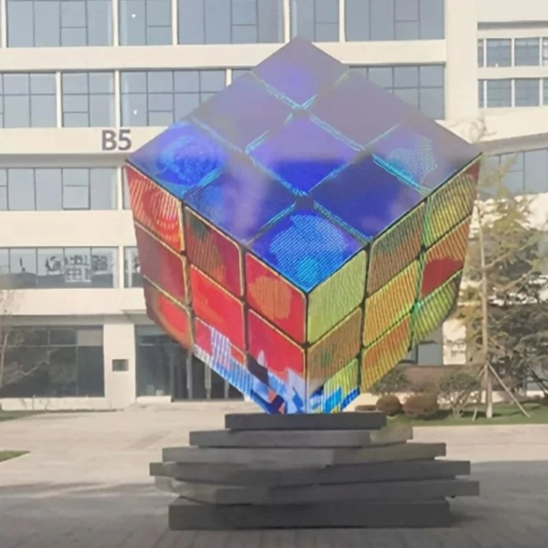High-Res Outdoor Cubic LED Screen, P2.5–P4, Ideal for Video Walls and Digital Signage