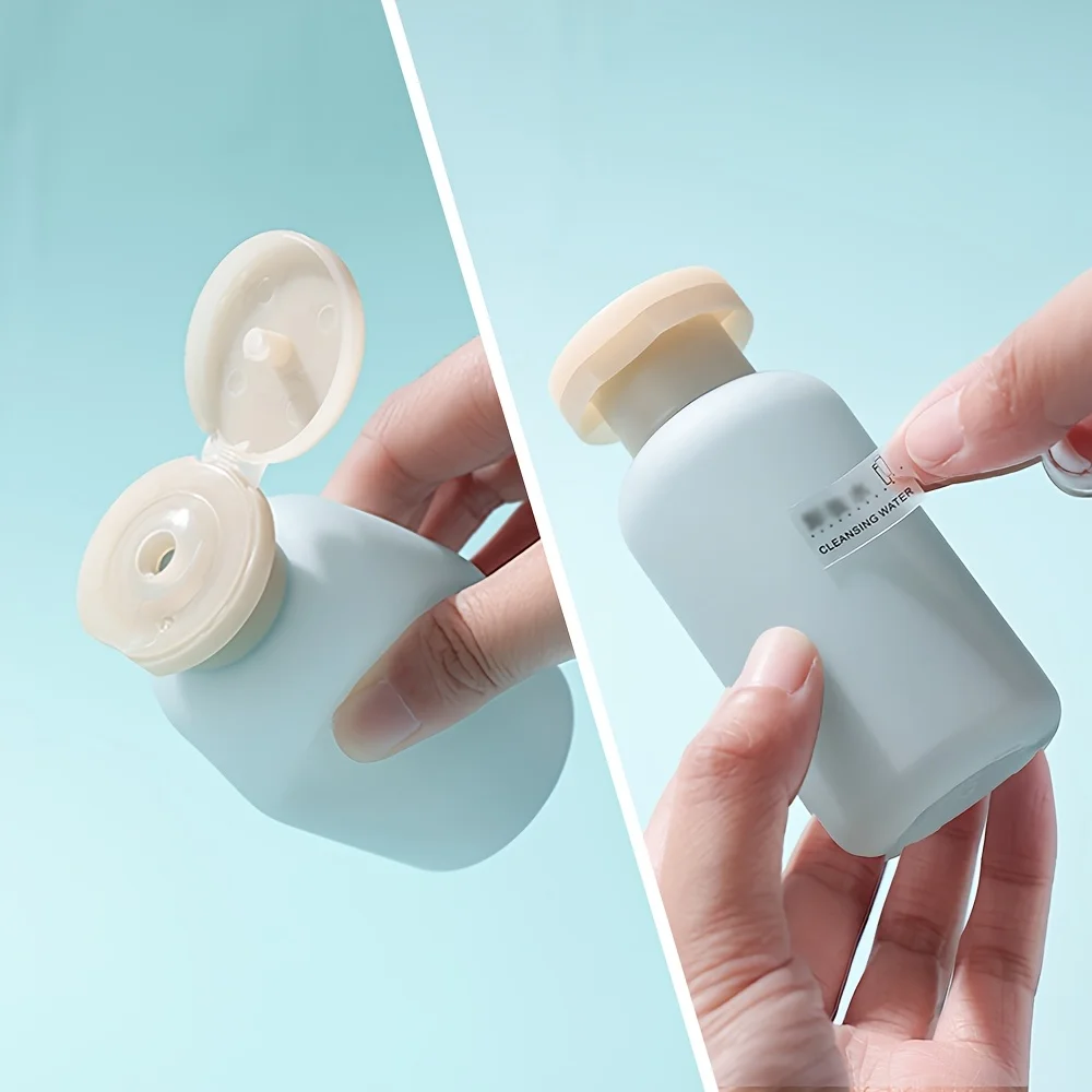 1/3Pcs 100ml Empty Zipper Refillable Travel Cosmetic Bottles with Labels Leakproof Portable Squeeze Pouches for Lotion, Shampoo