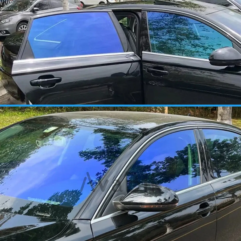 Auto Side Window Sun Block Foil VLT 60% Blue Purple Chameleon Car Side Windscreen Tint Film Color Change Solar Sticker Reject UV