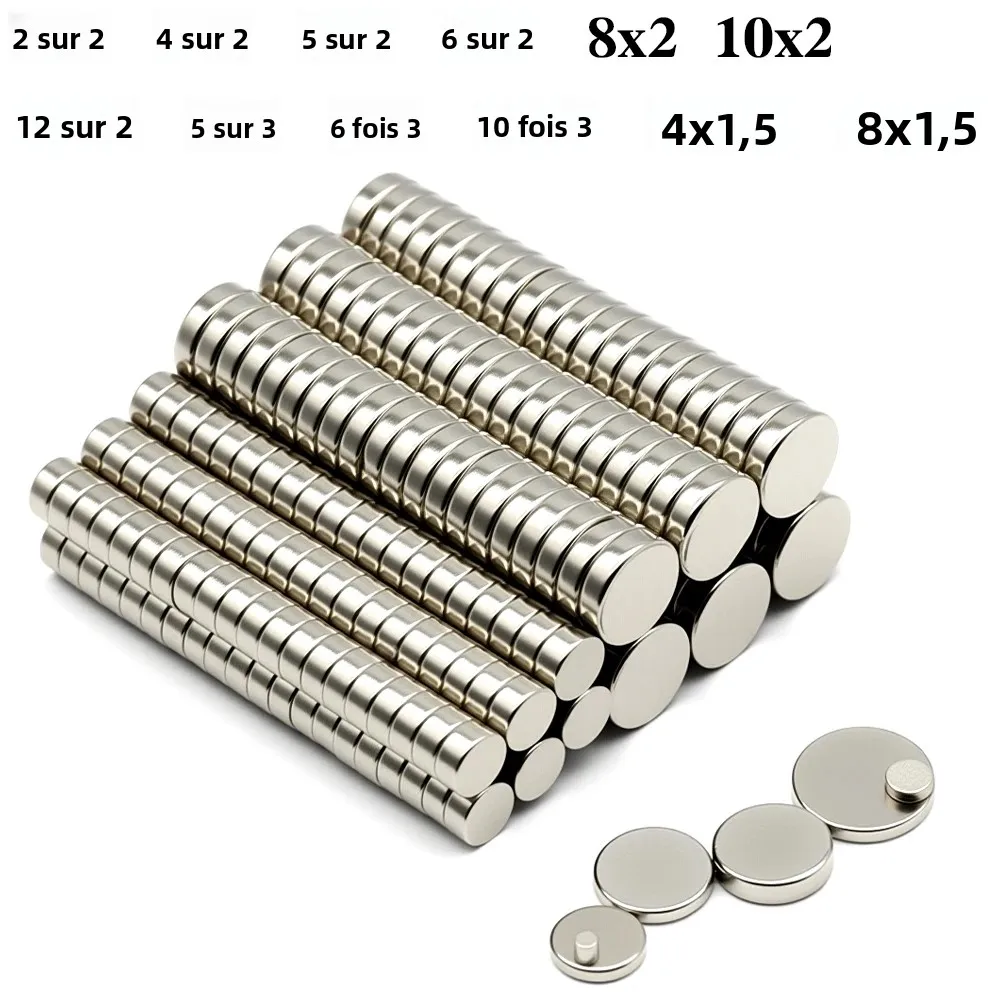 Aimant rond Super puissant aimant néodyme NdfeB N35 imanes magnétiques permanents forts aimant de réfrigérateur 5x2 6x3 10x2 10x3mm