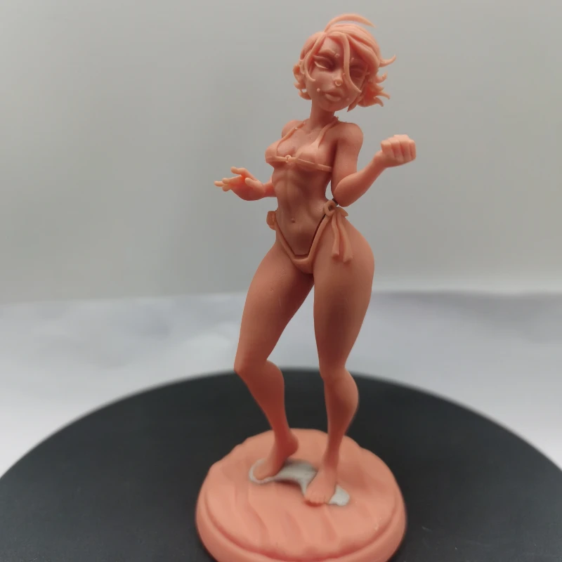 90 mm, Maßstab 1:24, bezauberndes, avantgardistisches, trendiges Mädchen, DIY-Szene, Kunstharzfigur, Modellbausatz, unmontierte, unbemalte Statuetten, Spielzeug