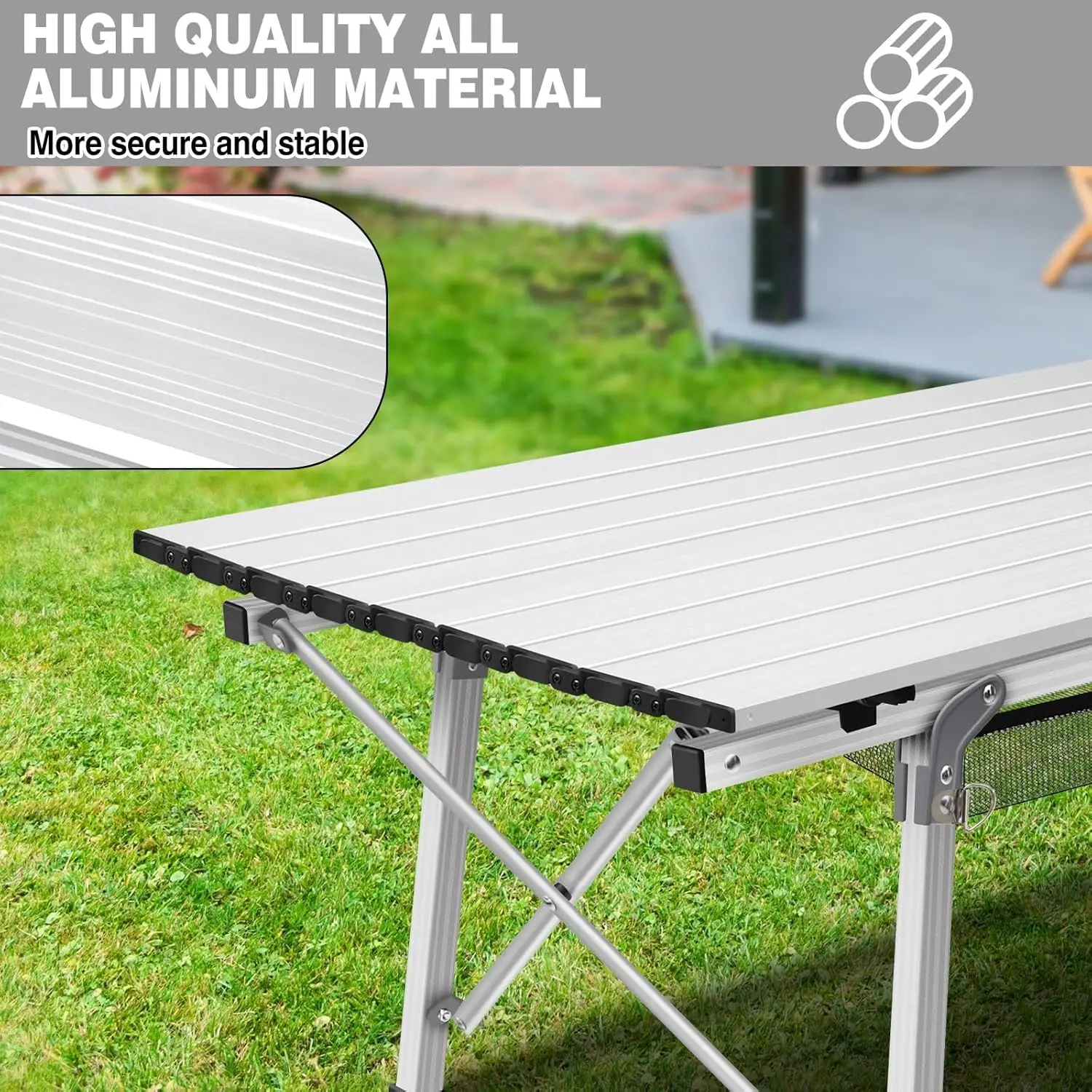 Folding Picnic Table, 3FT Foldable Camping Picnic Table, Outdoor Garden Balcony Market Kitchen Work Table Travel Camp Table