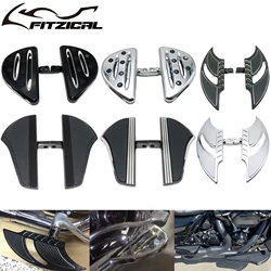 1 Pair Motorcycle Rear Foot Peg Footrest Passenger Pedals Black/Chrome For Harley Touring Street Electra Glide Dyna Sportster XL