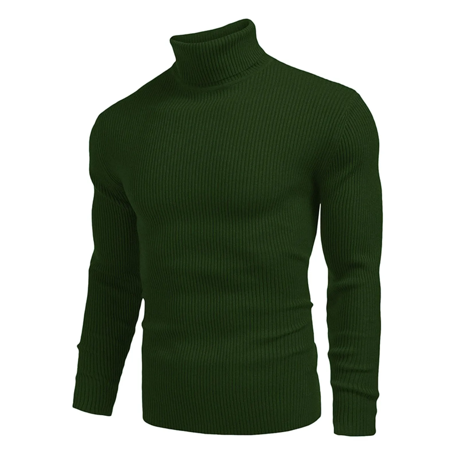 Suéteres de cuello alto para hombre, suéter cálido de Color sólido, Jersey Delgado, suéteres de punto, camisa de fondo, otoño e invierno, nuevo, 2024