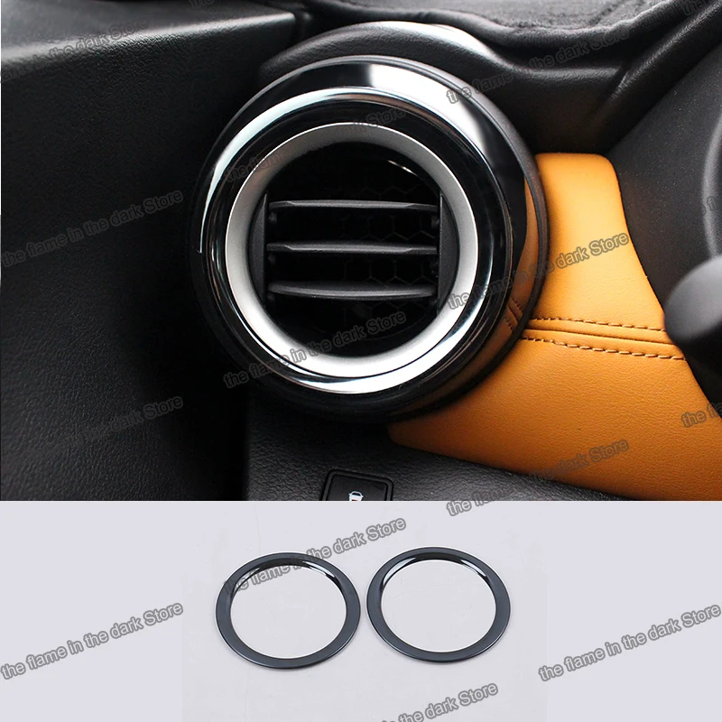 carbon fiber Car Interior Dashboard Air Vent Outlet Ring Trims for Nissan Kicks 2017 2018 2019 2020 2021 Accessories chrome 2022