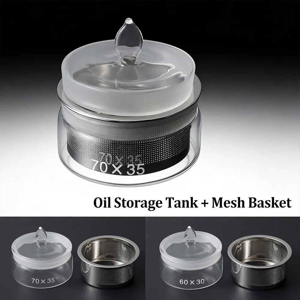 Watch Repair Oil Storage Tank Glass Cup Parts Transparent Alcohol Bottle Steel Mesh Cleane Cleaning Baskets Tools Component