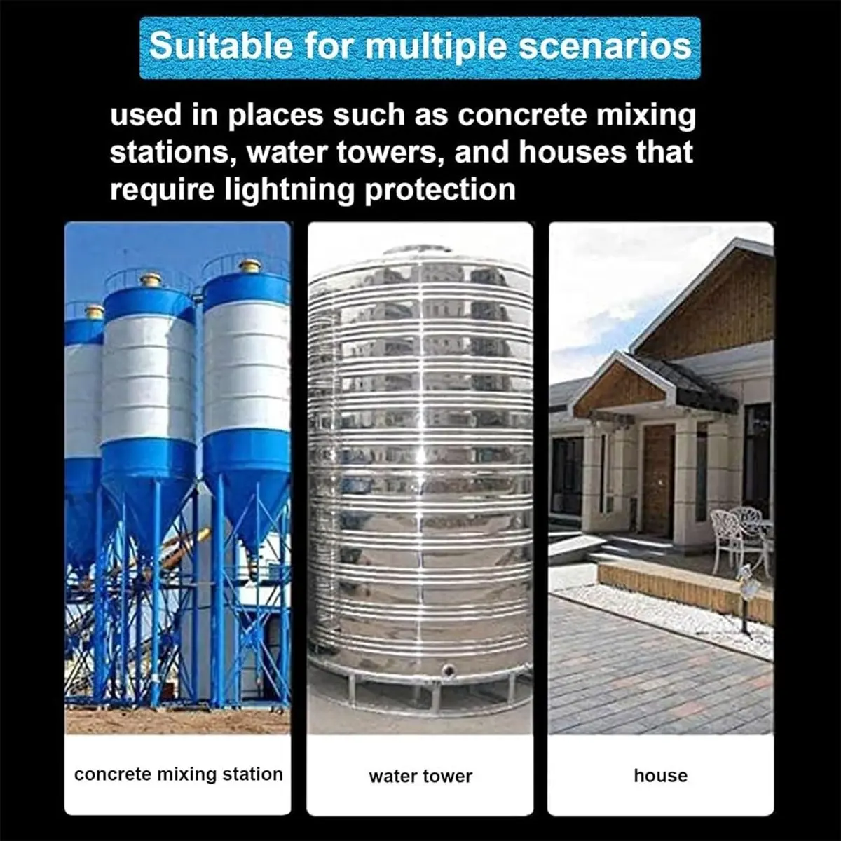 AT16 Home -Rod, -Protection Rod Kit for House Roof, Three-Pole Spike Detachable Protection Equipment