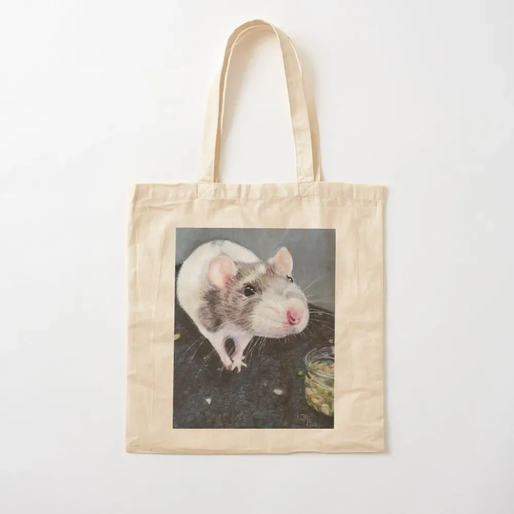 

Cute little rat eating peas pet Tote Bag Beach bag Cloth bag female Fabric