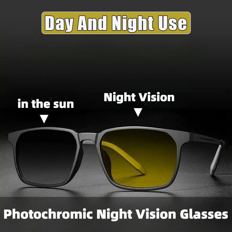

Photochromic Night Vision Glasses Driving-Specific Anti-Glare Sunglasses for Enhanced Vision UV-Protective Sun Shades UV400