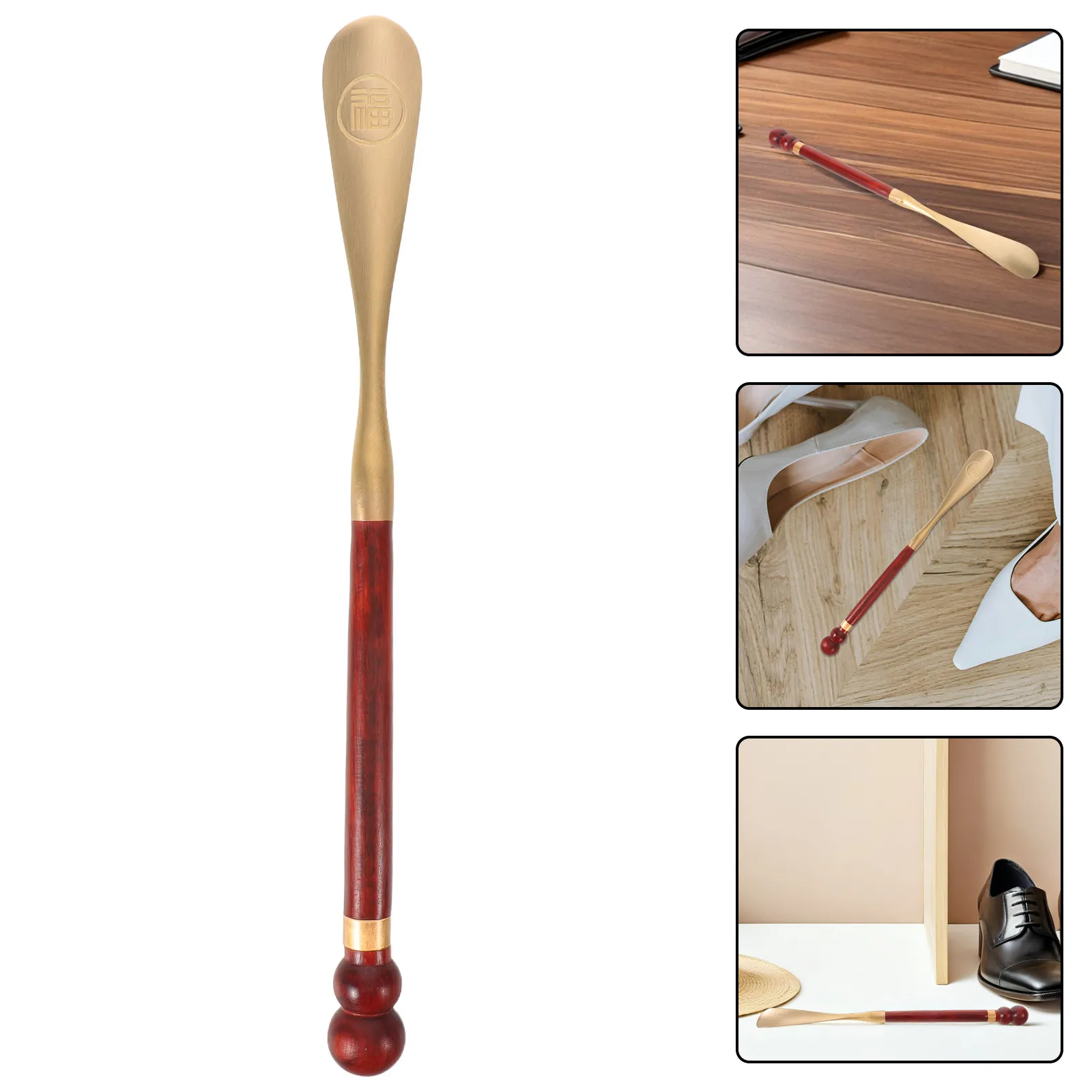 

Латунный рожок-лопатка для обуви с деревянной ручкой, портативный, для путешествий, маленький помощник для надевания обуви для пожилых людей – Инструмент для ухода за здоровьем