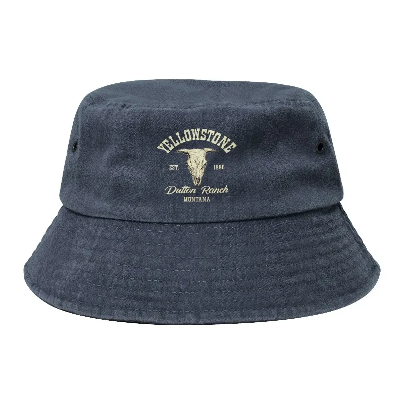 Yellowstone Unisex Bucket Hat Fashion Washed Denim Cap Design Men Women Summer Outdoor Casual Sunscreen Visor Fisherman Caps