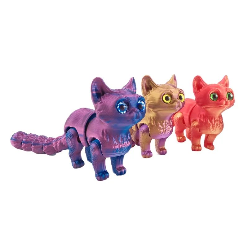 NEW 3D Printed Cat with Multiple Movable Joints for Home Accessories Decor Desk Decoration Children's Gifts Figurine view 2