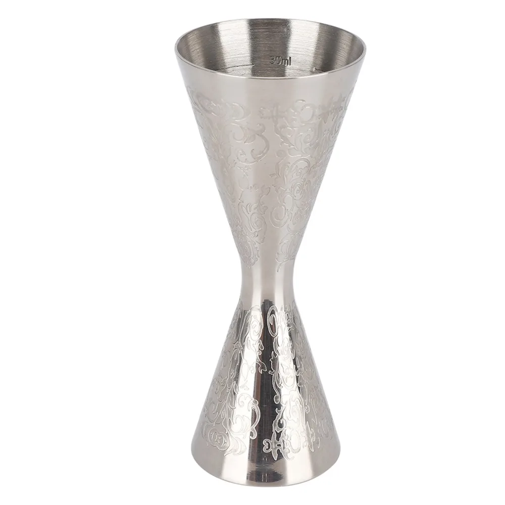 Professional Etched Pattern Measuring Cup Inner Markings Stainless Steel Bar Accessories Double Cocktail Jigger Cocktail Making