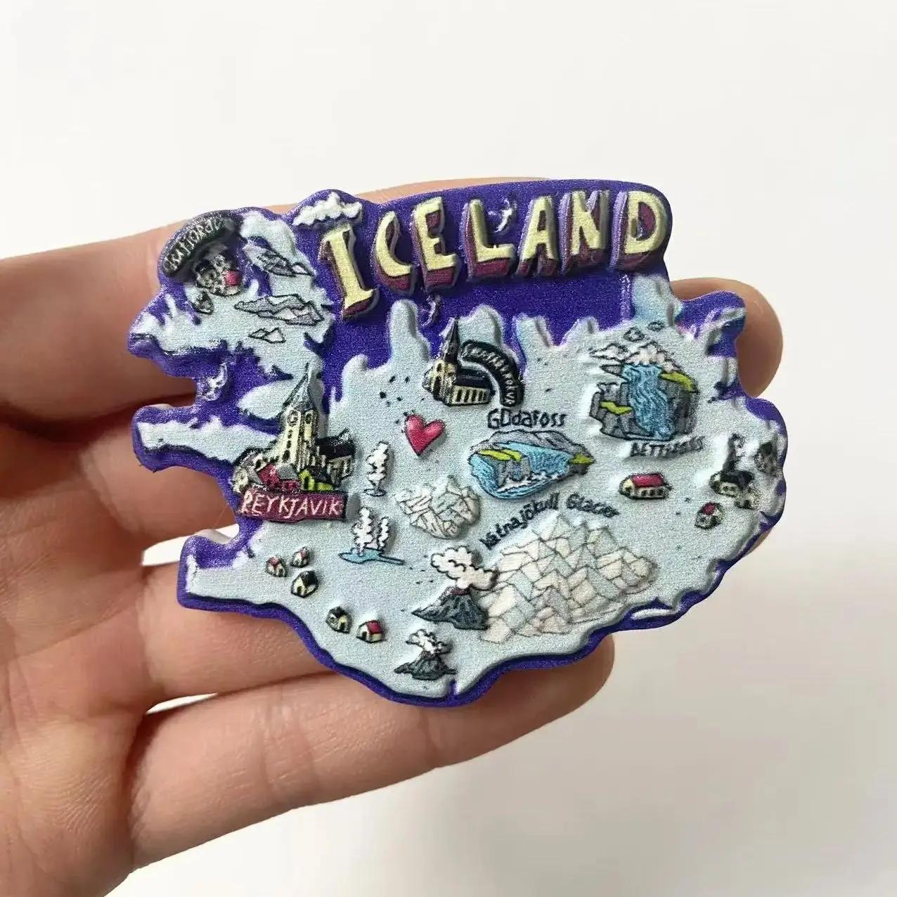 Iceland Map Refrigerator Sticker Travel Souvenir Gift Gift Home Decor