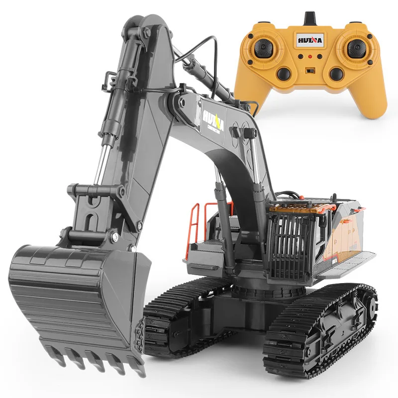 New Huina 592 Large Excavator Engineering Vehicle Rc Toys 1:14 Remote Control Alloy Excavator Children\'s Toys Christmas Gift