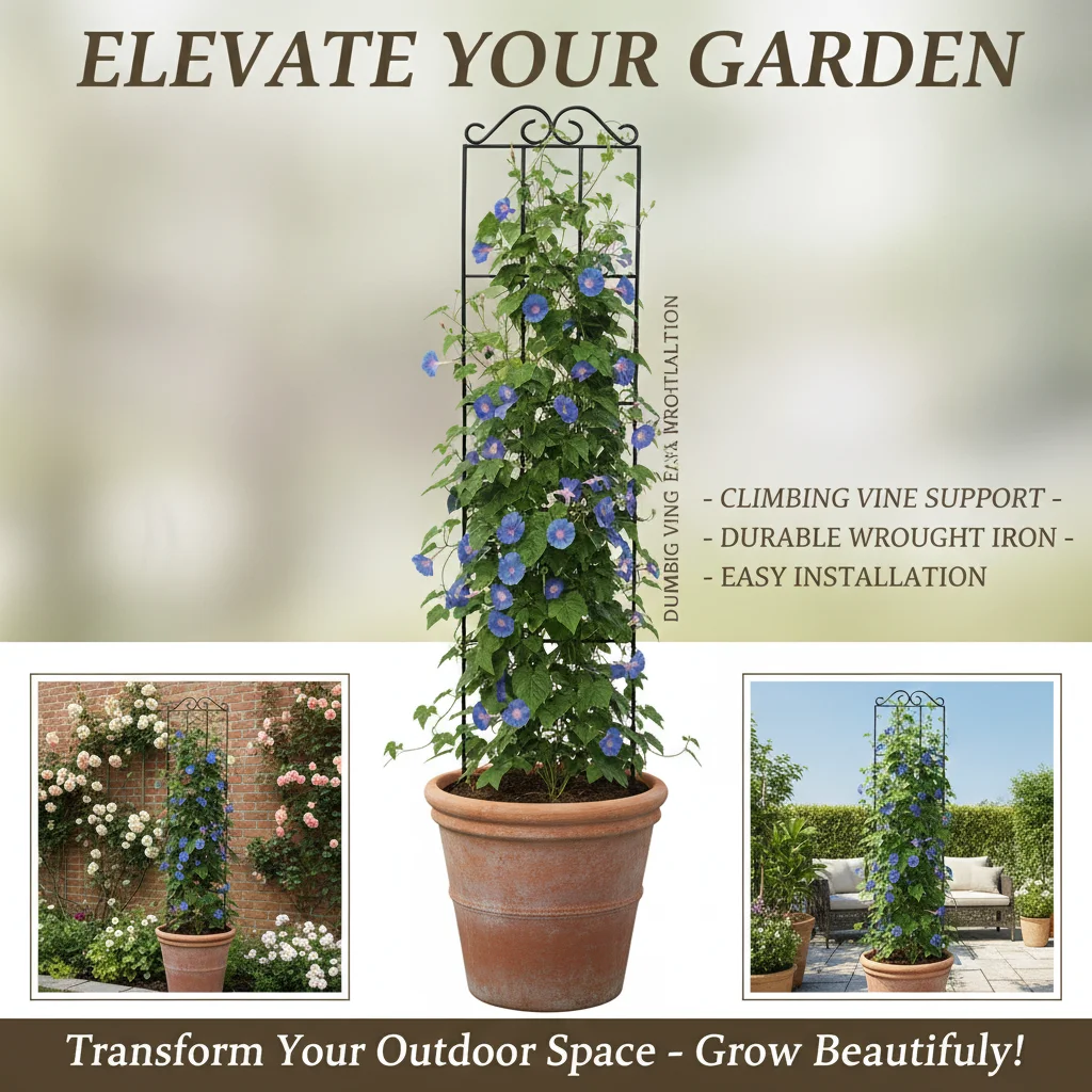 Iron Wire Lotus Vine Climbing Bracket Horticultural Basin Bracket Outdoor Plant Decoration Support Frame