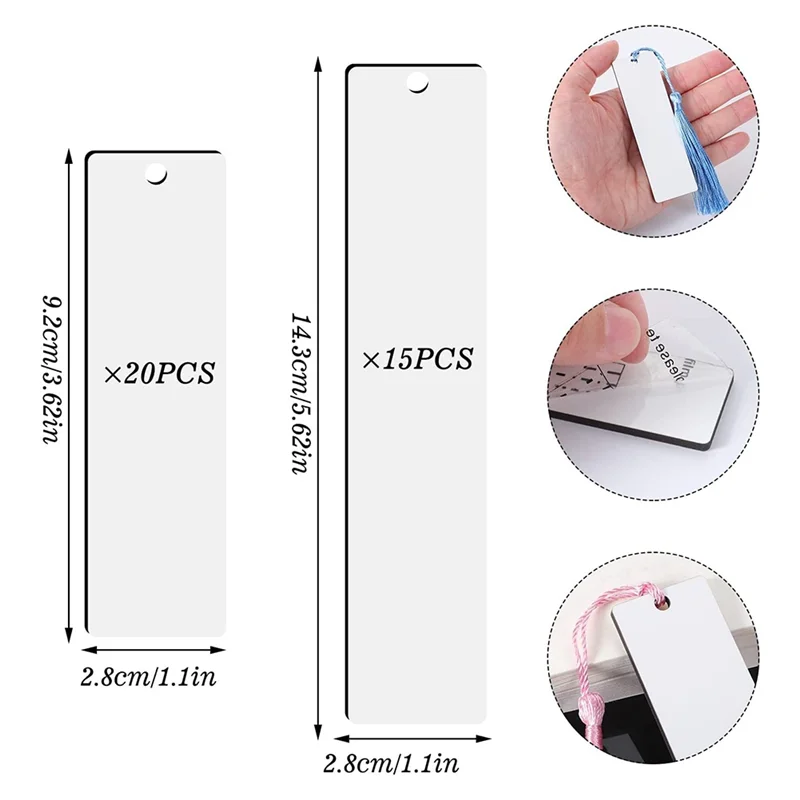 35 قطعة المرجعية التسامي فارغة نقل الحرارة MDF الإشارات المرجعية لتقوم بها بنفسك الإشارات المرجعية مع ثقب والشرابات الملونة للحرف اليدوية