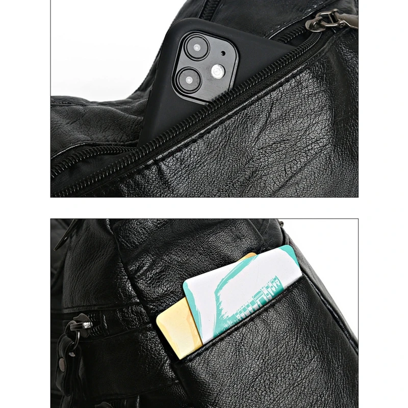 Soft PU Leather Luxury Purses and Handbags Multi-pocket Crossbody Shoulder Bags for Women