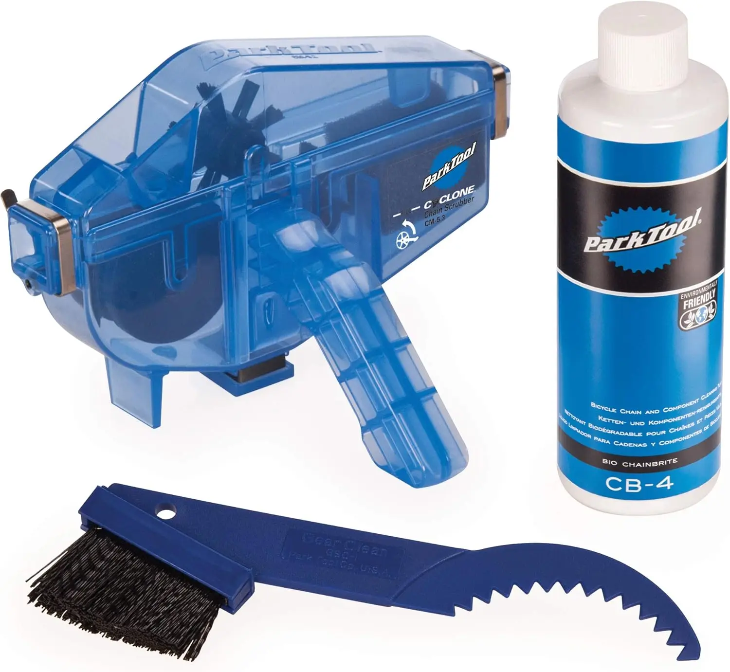 

Efficient Bike Chain Cleaning System with Scrubber, Brush & Degreaser - Blue