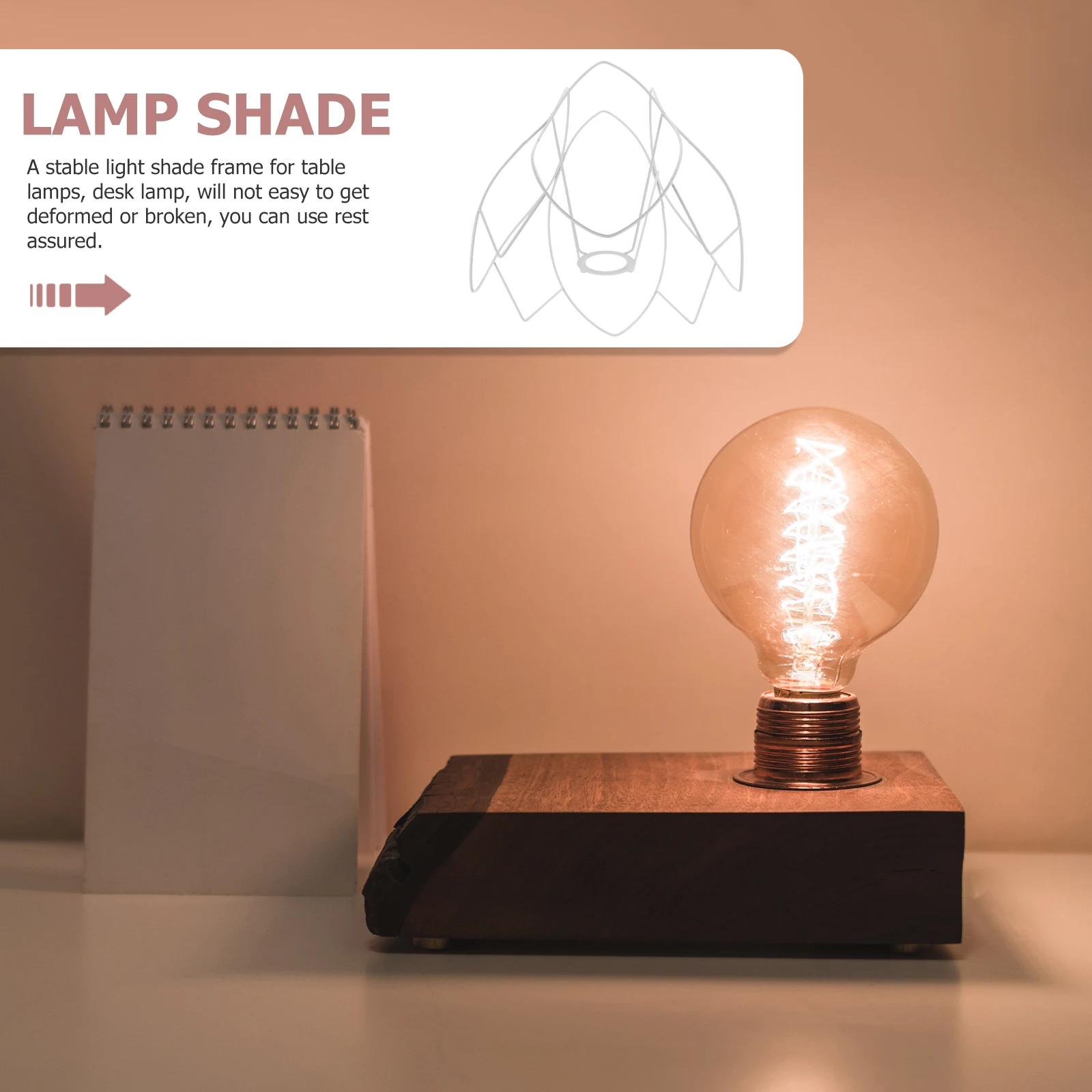 

Sturdy Iron Lampshade Frame Wire Bracket For Diy Table Desk Lights Easy Install Vintage Style Cage Guard Home Office