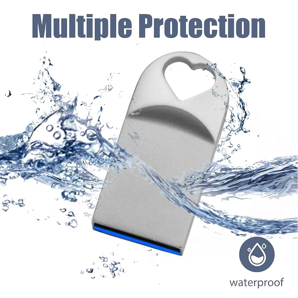 محركات أقراص فلاش USB 3.0 عالية السرعة 128 جيجابايت 64 جيجابايت 32 جيجابايت 16 جيجابايت بندريف معدن الحب عصا الذاكرة قلم مقاوم للماء محرك فلاش هدية إبداعية