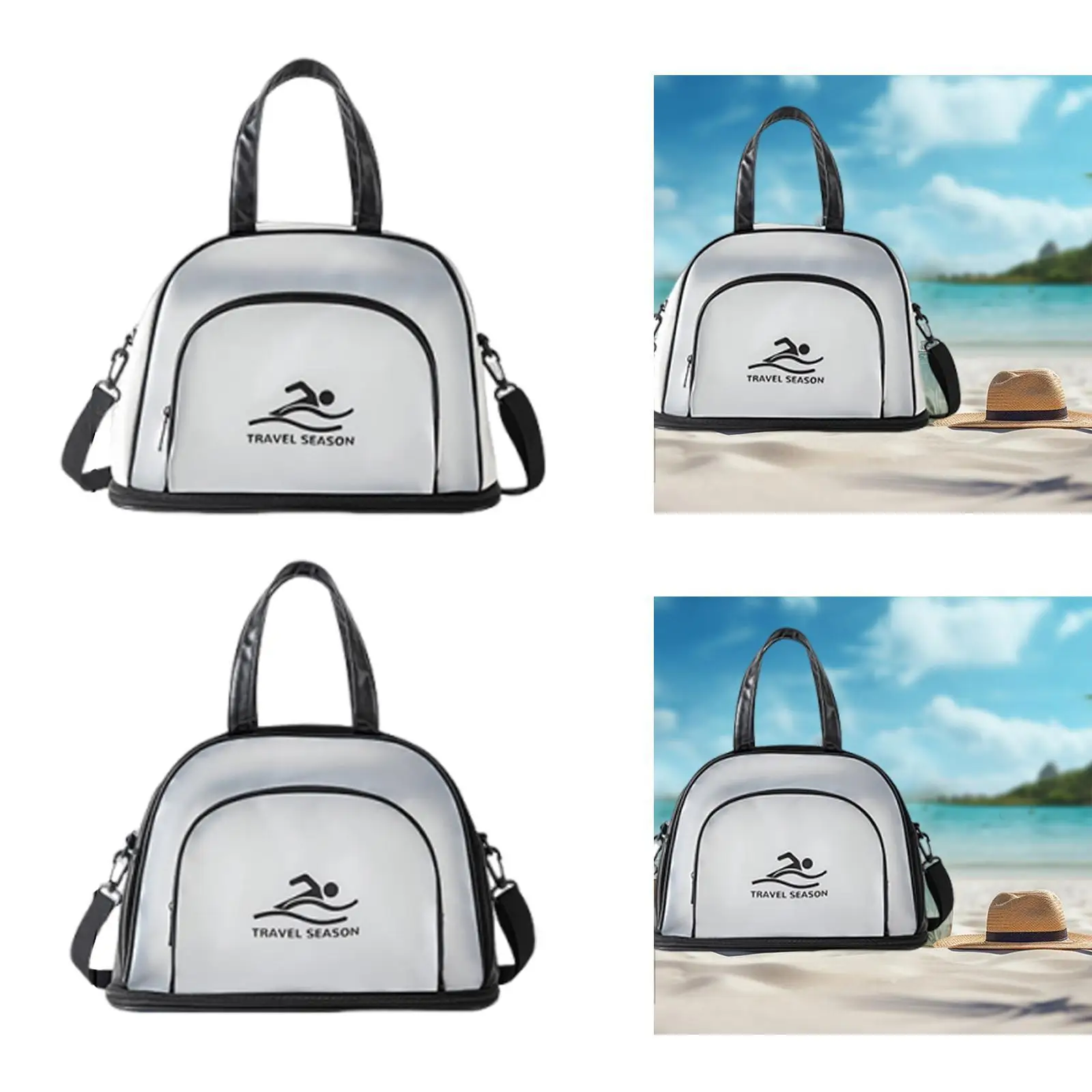 

Multi Function Waterproof Beach Bag Zipper Storage Tote with Dry Wet Separation for Gym and Travel