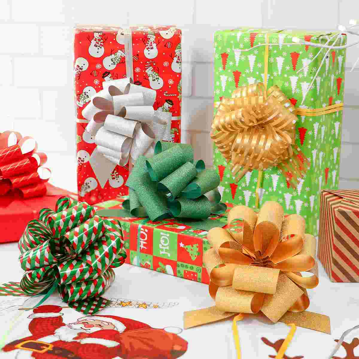 24 Styles Christmas Gifts Bows Pull Ribbon for Tree Hampers Exquisite Patterns Thick Material Gift Packaging Box Decor