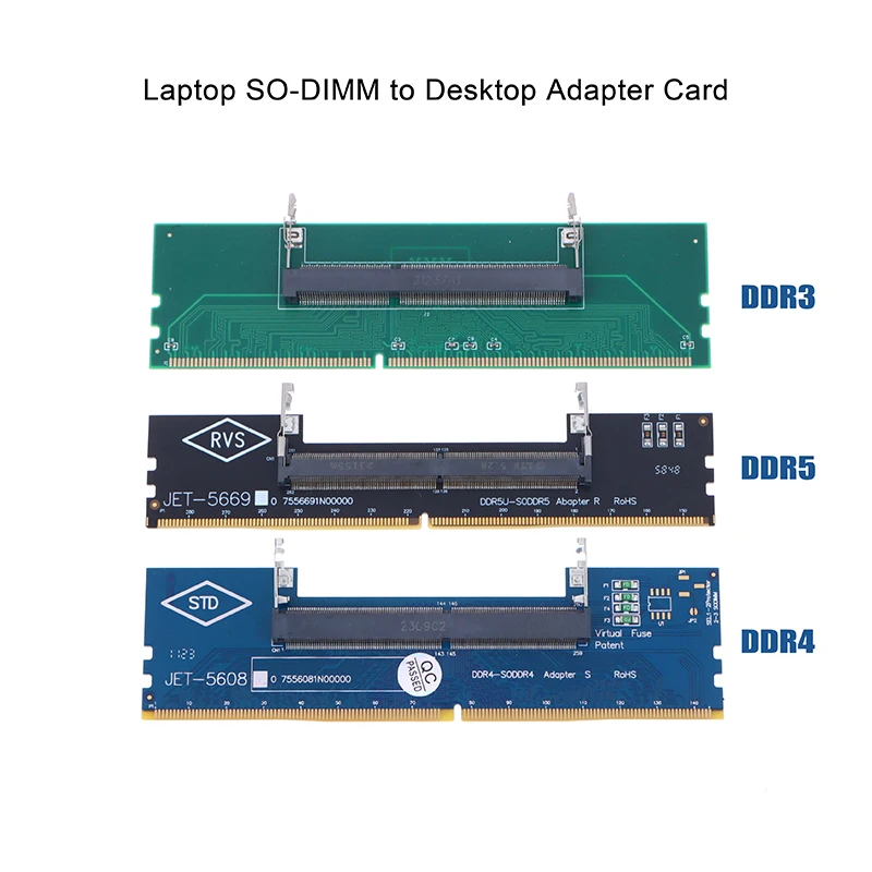 노트북 SO-DIMM-데스크탑 어댑터 카드 변환기, 메모리 RAM 커넥터 어댑터, DDR3 DDR4 DDR5 