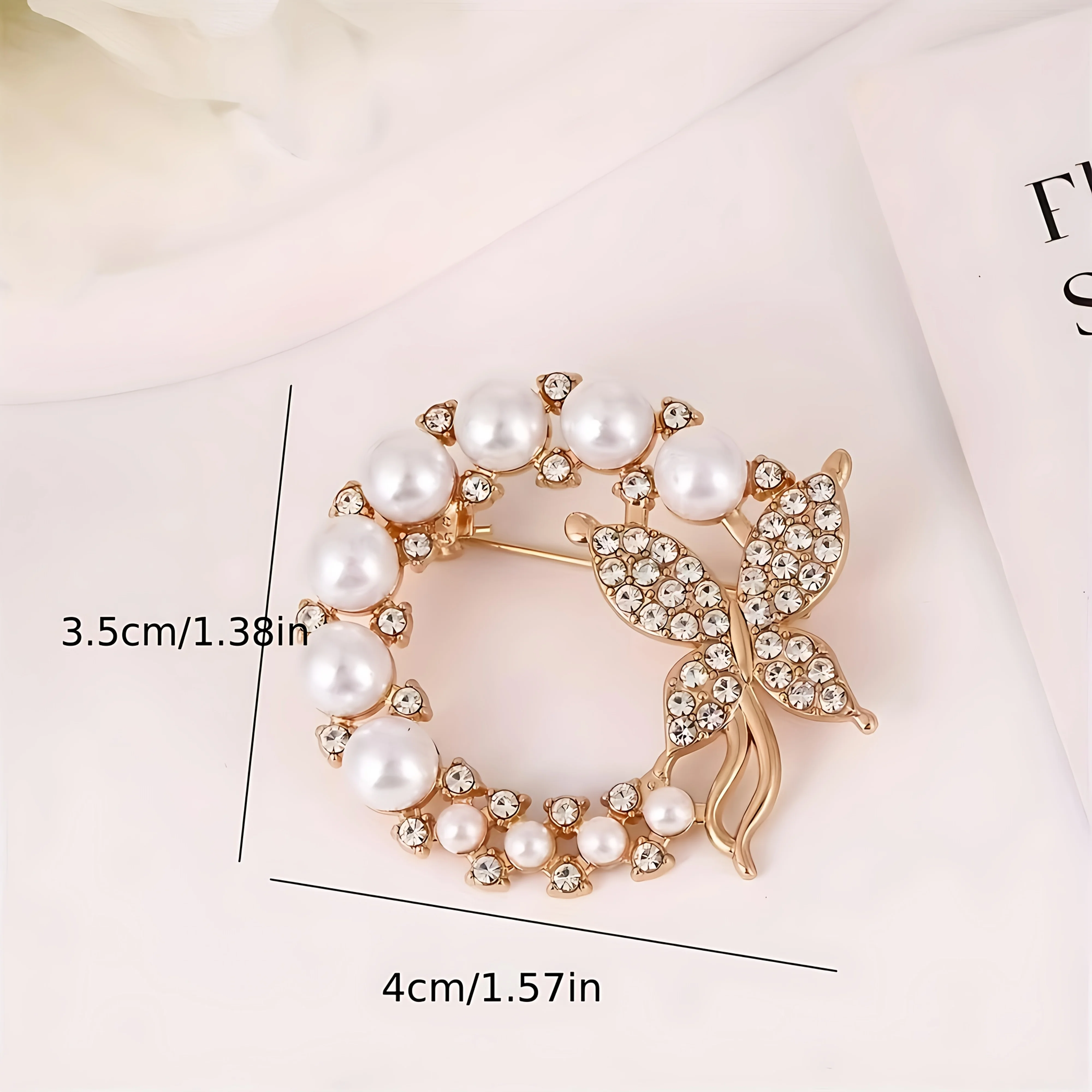 1PCS High-Grade Butterfly Brooch - Elegant Pearl Small Fragrance Lapel Pin for Women's Accessories