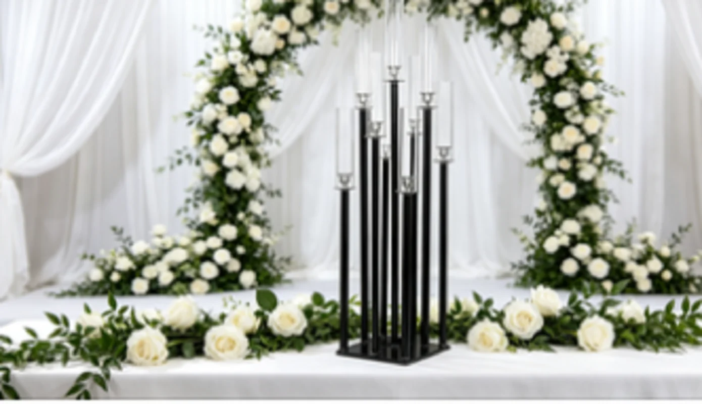 2/4/5/6/10/ 9 heads, black center piece, flower holder, acrylic candle holder, party road lead decoration