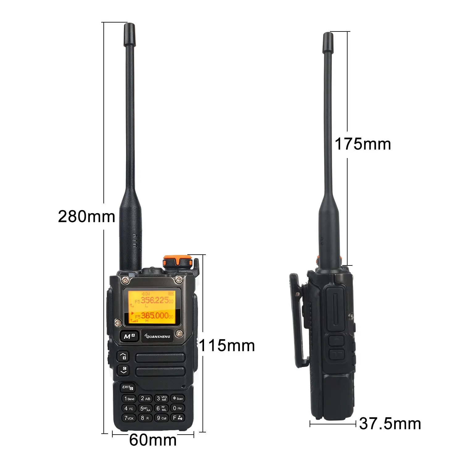 Quansheng walkie talkie Air band 50-600MHz HF RX UV-K5(8) 136-600MHz UHF VHF TX FM Scrambler NOAA สแกนความถี่ DTMF