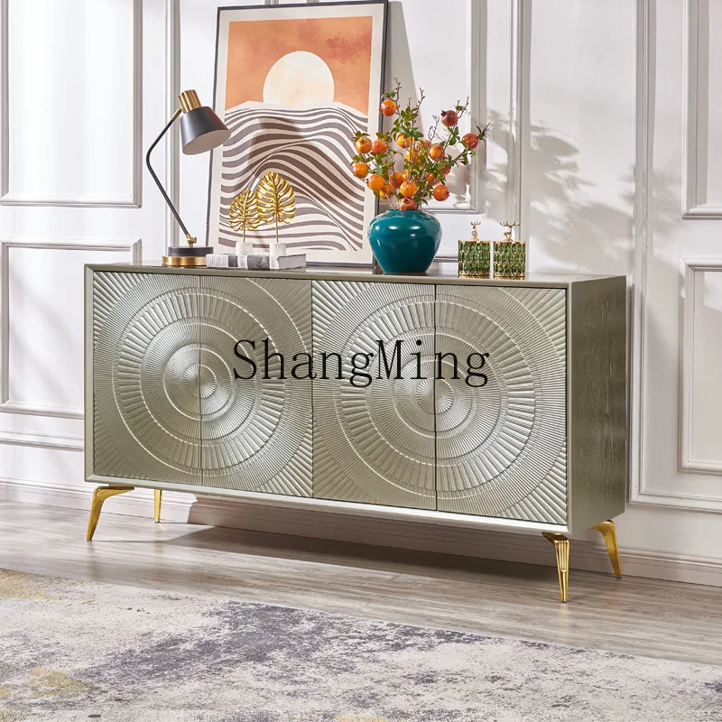 SM household 1.6m light luxury foyer, entrance cabinet, champagne silver dining side storage cabinet