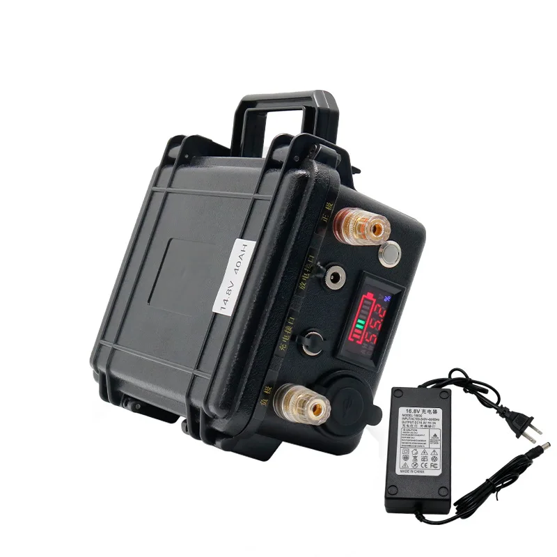 Batería de carrete de pesca portátil multifunción, 12v, 20/30/40/50Ah, maleta impermeable para exteriores, fuente de alimentación para acampar