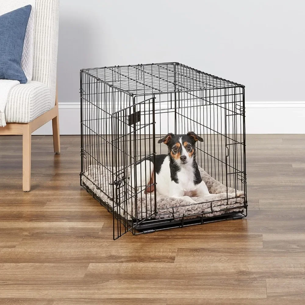 Enhanced Single Door iCrate Dog Crate, Includes Leak-Proof Pan, Floor Protecting Feet , Divider Pane l & New Patented Features