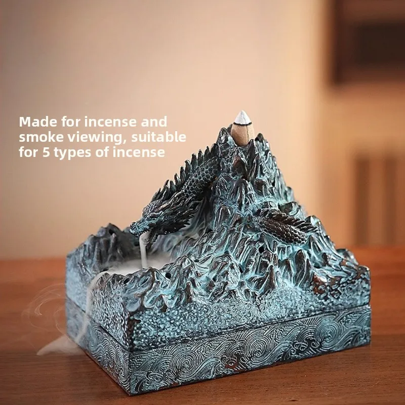 Multifunctional Tibetan Dragon Boshan Incense Burner Large Upside Down Flow Aroma Diffuser for Home Decor