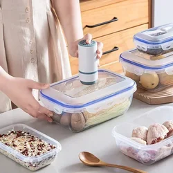 Vacuum Food Storage Box Transparent Storage Container Fridge Organizer Microwave Safe Fresh-Keeping Sealing Box Food Dispenser