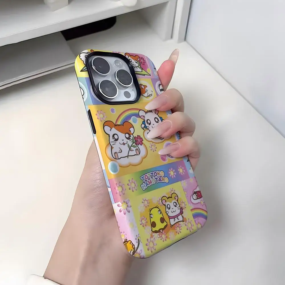 حافظة هاتف همتارو هامستر لهاتف آيفون 16 برو ماكس 15 13 14 12 11 14 برو ماكس 15 برو ماكس غطاء اثنين في واحد