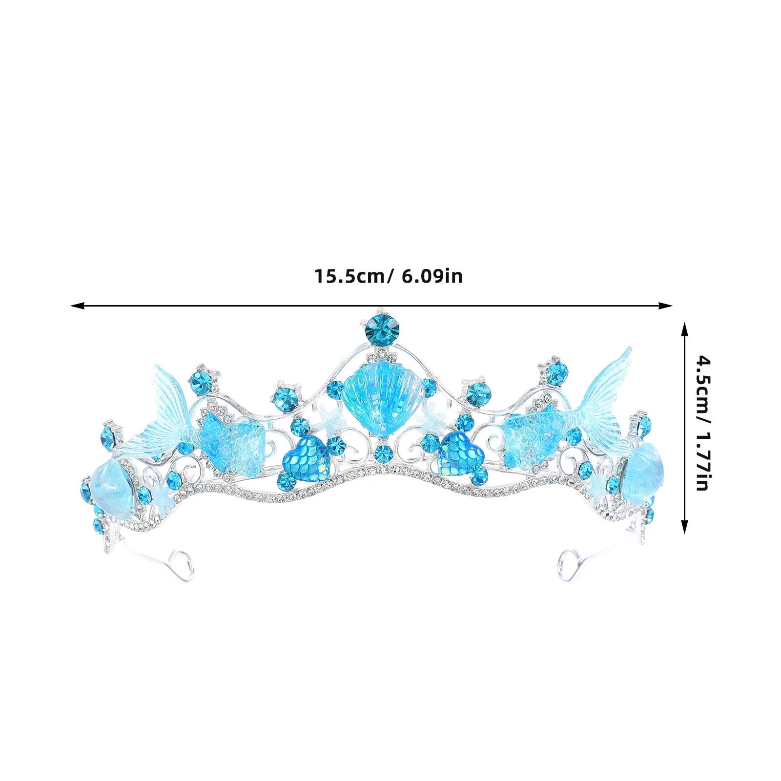 حورية البحر تاج الزفاف حجر الراين عقال لحفلات الزفاف على الشاطئ النساء العروس إكسسوارات الشعر صدف تيارا تاج الزفاف