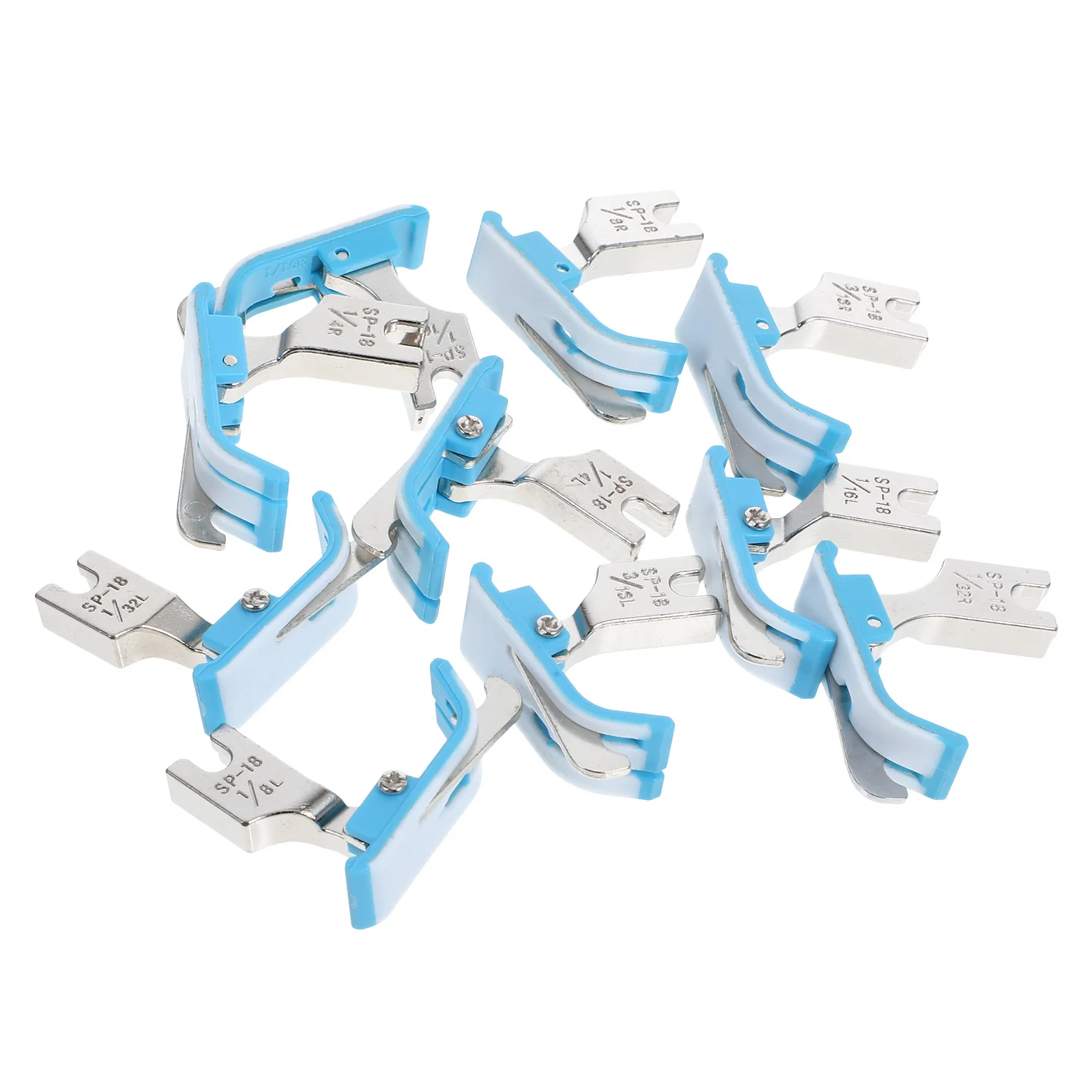 

10Pcs Edge Guide Industrial Sewing Machine Presser Feet Set Right Narrow Foot Builtin Cutter Sewing Accessories