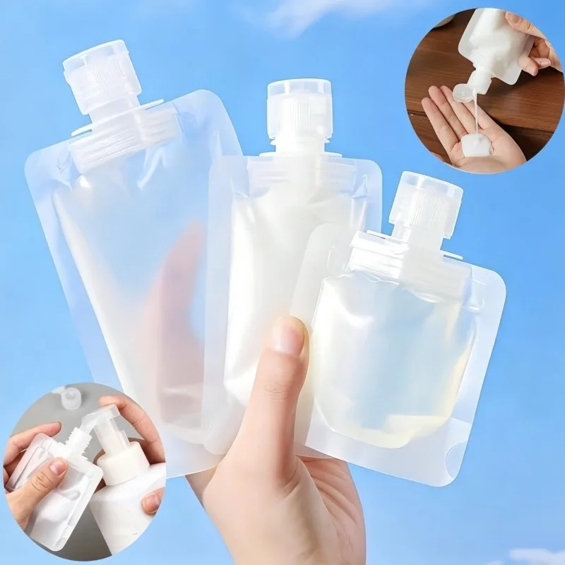 30/50/100ML Verdickter Reisegröße Nachfüllbarer Beutel Tragbarer Kosmetik-Quetschbeutel für Lotion, Shampoo, Duschgel, Gesichtsreiniger – Detail 2