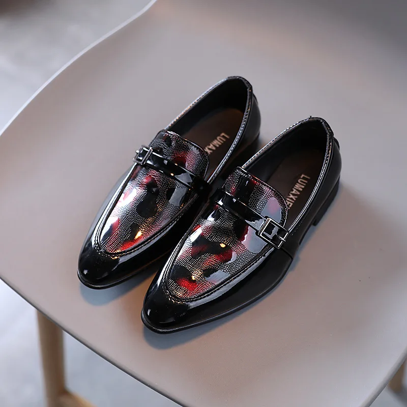 Child British style leather shoe 2026spring new trendy brand child shoe fashion formal boys anti slip student party leather shoe