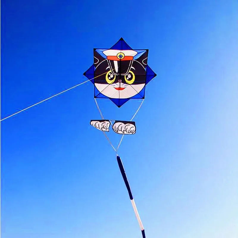 free shipping gossip cartoon cat kite fly for outdoor toys for kids parachute kite flying with string paragliding animal kite