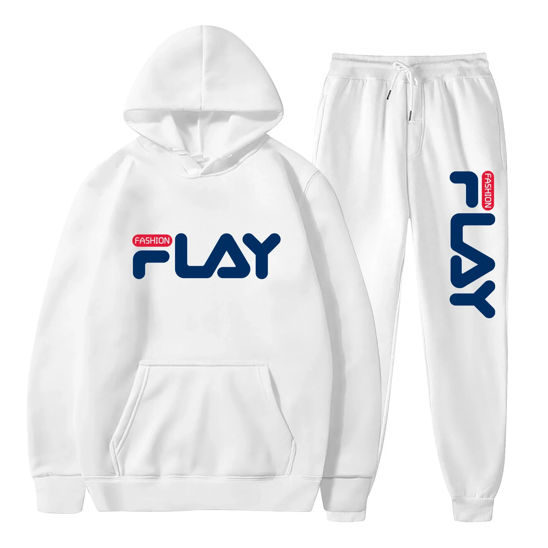 

Letter print hoodie and pants set for spring and autumn new casual sportswear for young men and women's fashion set