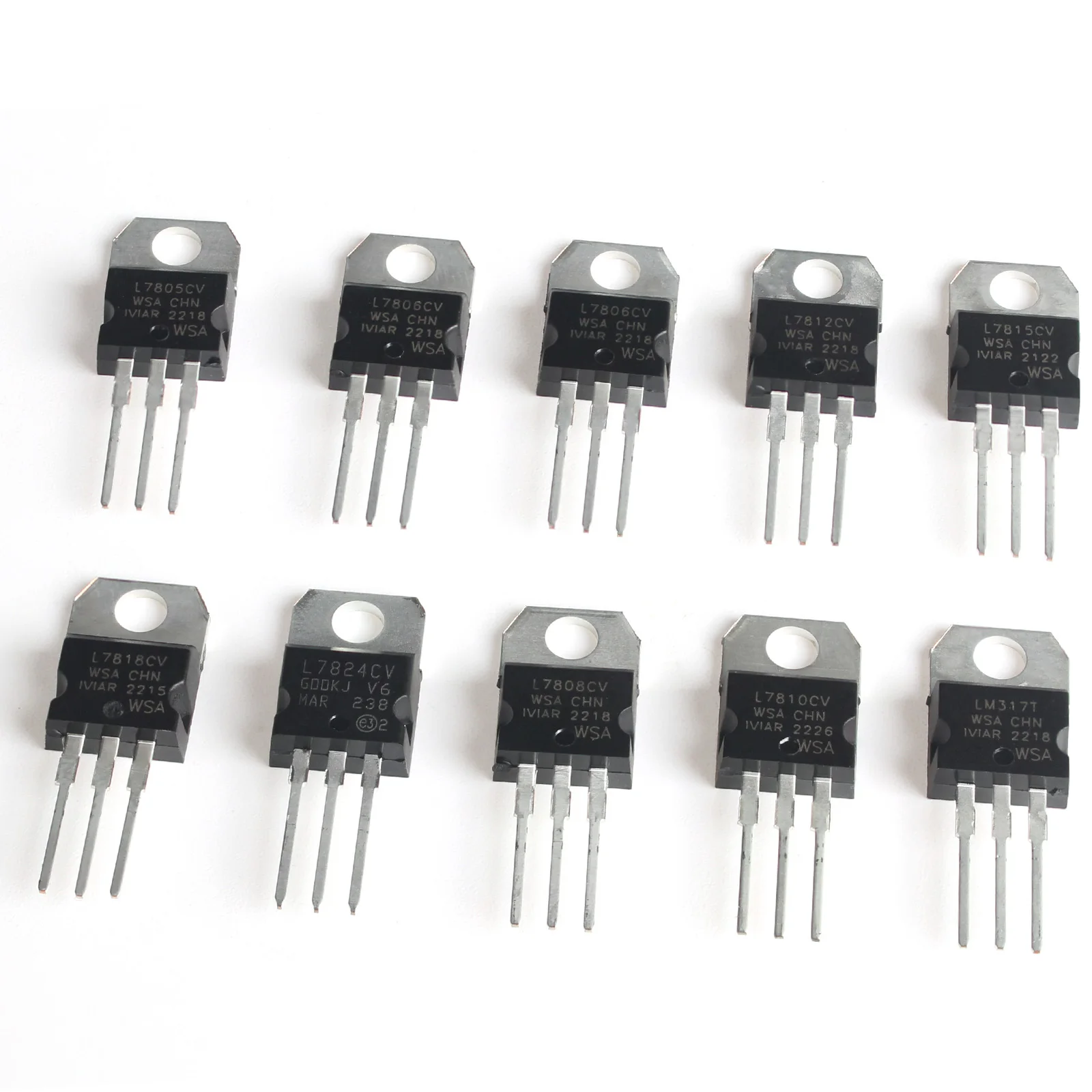 25PCS/Box L7805CV L7806CV L7808CV L7809CV L7810CV L7812CV L7815CV L7818CV L7824CV LM317T Voltage Regulator Integrated Circuits