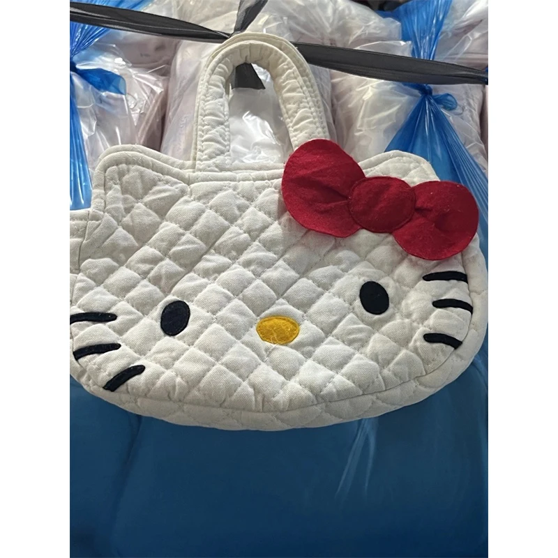 2024 Hello Kitty Shoulder Bag Kawaii Sanrio High-Capacity Shopping Bag Anime Student Kt Cat Storage Handbag for Girls Gift Toys