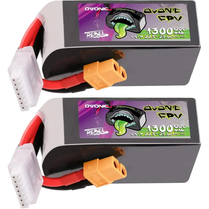 Ovonic 6S 1300mAh 120C 22.2V LiHV Battery for 1/10 Rock Crawler with XT60 Plug